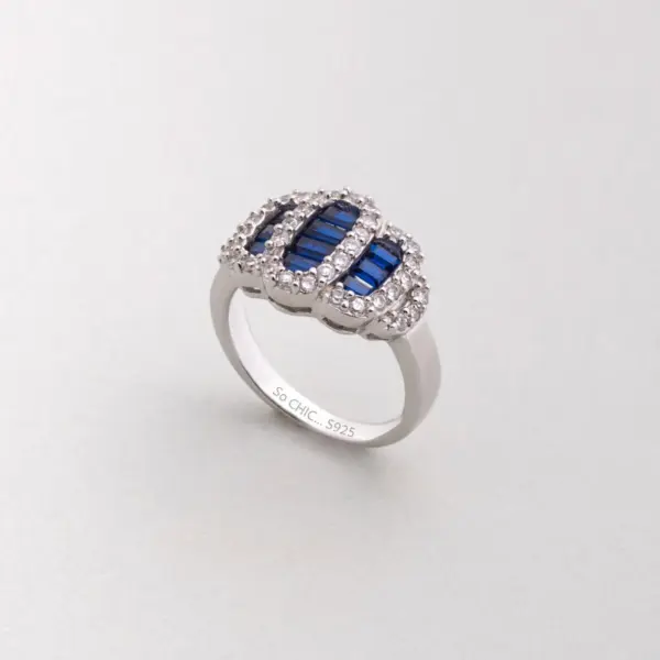 Yakamoz 18 Ayar Beyaz Altın Kaplama Gümüş Yüzük